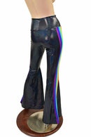 Womens Black Holographic Retro Rainbow Solar Flares - Coquetry Clothing