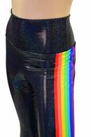 Womens Black Holographic Retro Rainbow Solar Flares - Coquetry Clothing