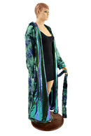 Womens Long Minky Faux Fur Duster with Tie Belt - Coquetry Clothing