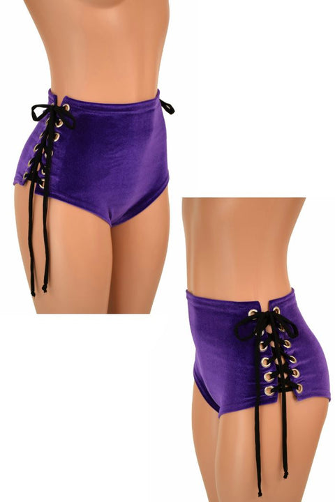 High Waist "Siren" Lace Up Shorts - Coquetry Clothing