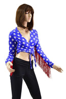 Wrap & Tie Fringed Crop Top - Coquetry Clothing