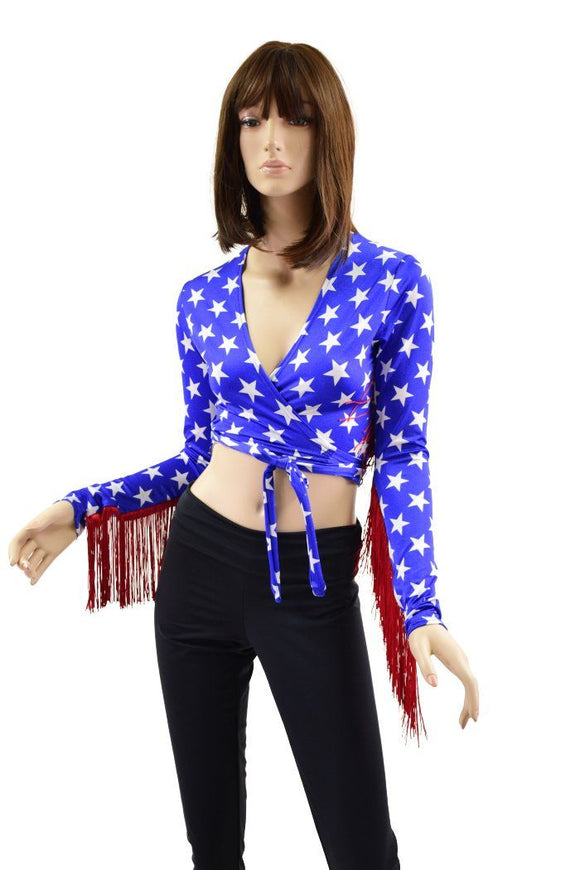 Wrap & Tie Fringed Crop Top - Coquetry Clothing