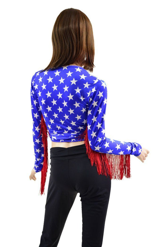 Wrap & Tie Fringed Crop Top - Coquetry Clothing