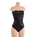 XL Ready to Ship Strapless Siren Cut Romper in Black Mystique - Coquetry Clothing