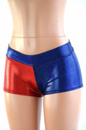 XS Ready to Ship Harlequin Red & Blue Low Rise Shorts - 2