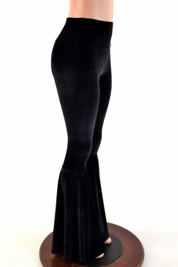 XS Ready to Ship Velvet High Waist Bell Bottom Flares - Coquetry Clothing