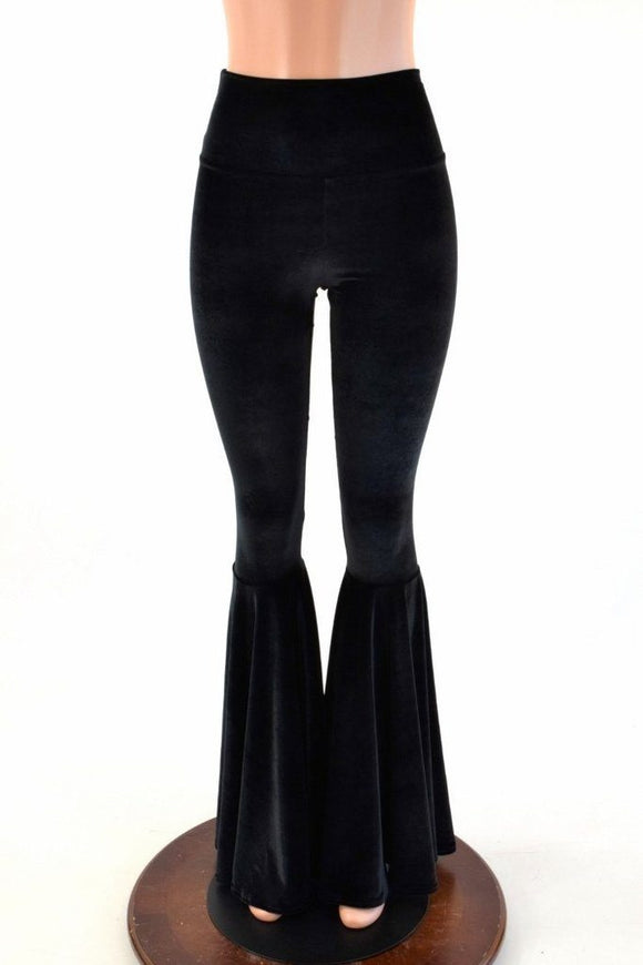XS Ready to Ship Velvet High Waist Bell Bottom Flares - Coquetry Clothing