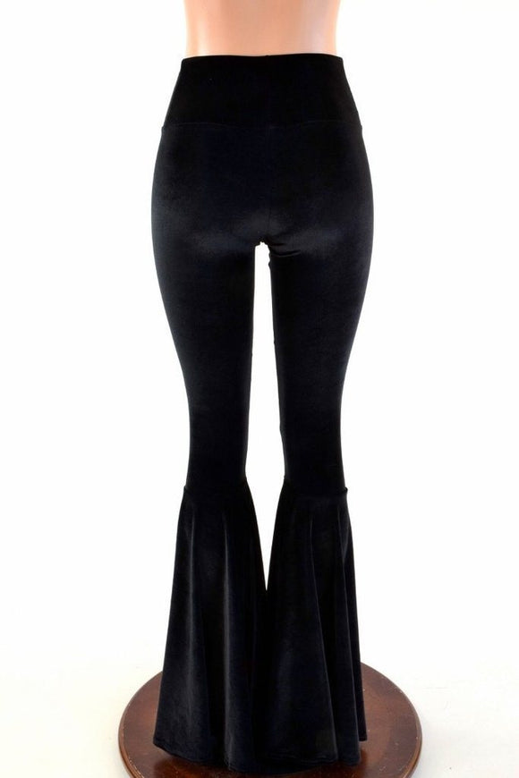 XS Ready to Ship Velvet High Waist Bell Bottom Flares - Coquetry Clothing