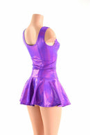 XXS Ready to Ship Grape Holographic Rave Skirt Set - Coquetry Clothing