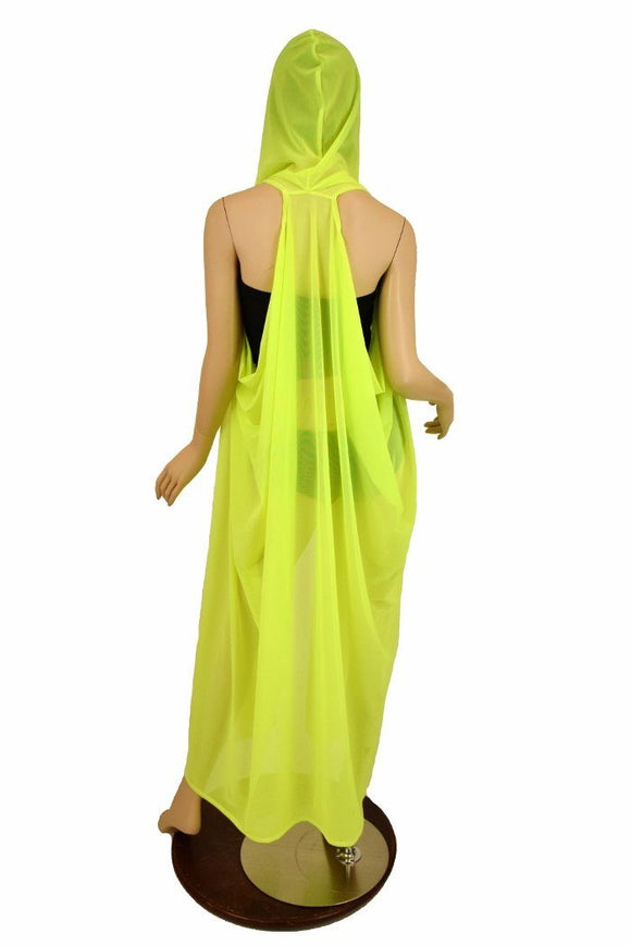Yellow Mesh Hooded Racerback Duster - Coquetry Clothing