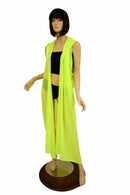 Yellow Mesh Hooded Racerback Duster - Coquetry Clothing