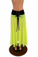 Yellow Mesh Lace Up Front Skirt - Coquetry Clothing