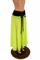 Yellow Mesh Lace Up Front Skirt - Coquetry Clothing