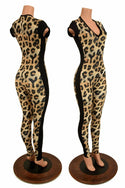 Leopard Catsuit with Side Panels - 1