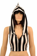 Zebra Zipper Front Crop Top - Coquetry Clothing