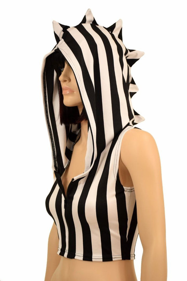 Zebra Zipper Front Crop Top - 3