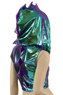 Zipper Front Dragon Crop Hoodie - Coquetry Clothing