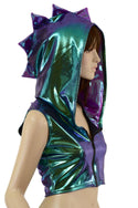 Zipper Front Dragon Crop Hoodie - 1