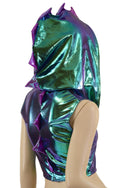 Zipper Front Dragon Crop Hoodie - 3