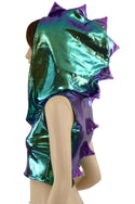 Zipper Front Dragon Crop Hoodie - 4