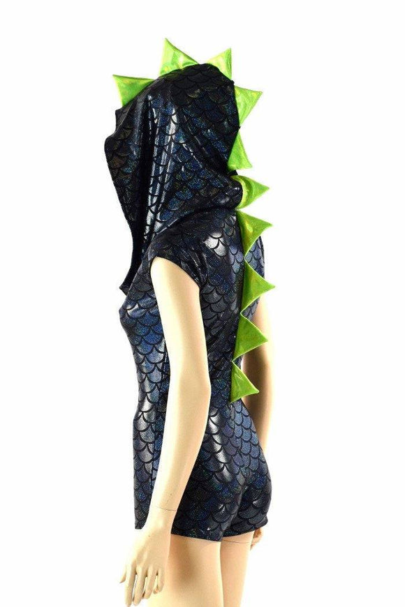 Zipper Front Dragon Hoodie Romper - Coquetry Clothing