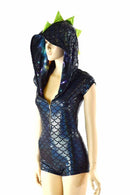 Zipper Front Dragon Hoodie Romper - Coquetry Clothing