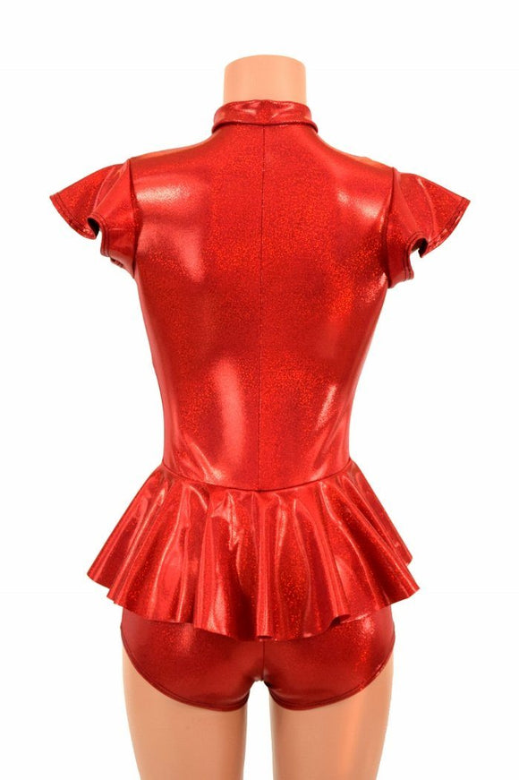Zipper Front Ruffle Rump Romper - Coquetry Clothing