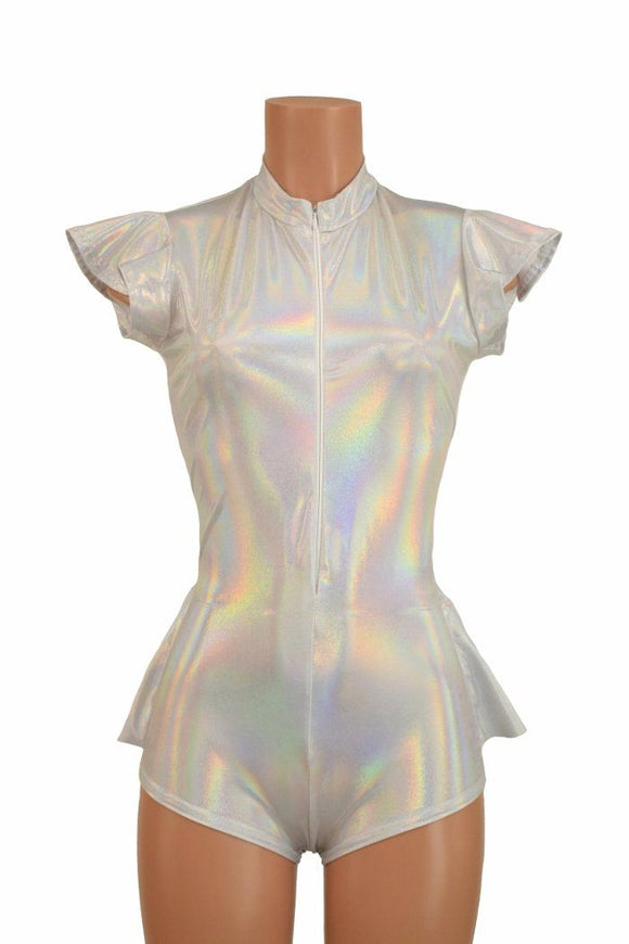 Zipper Front Ruffle Rump Romper - Coquetry Clothing