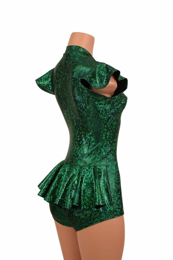 Zipper Front Ruffle Rump Romper - 7