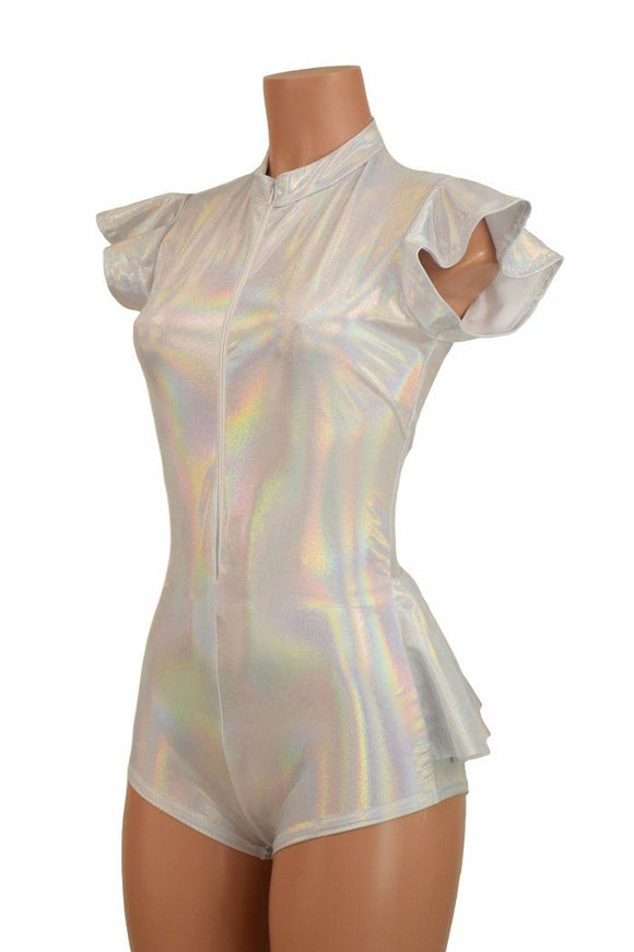 Zipper Front Ruffle Rump Romper - Coquetry Clothing