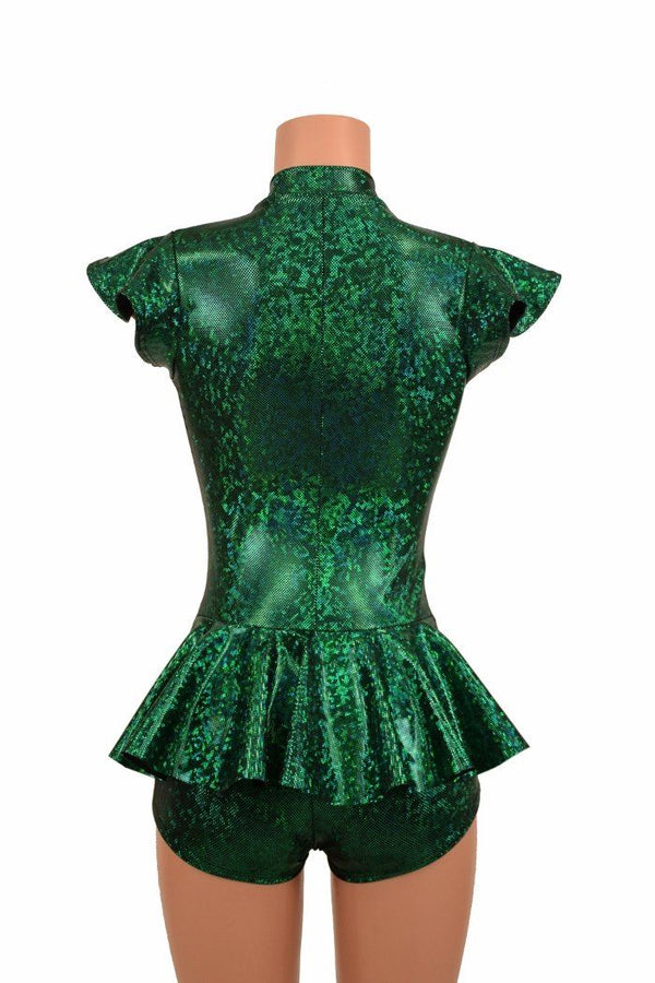 Zipper Front Ruffle Rump Romper - 6