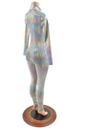 Zipper Front Stella Catsuit in Prism Holographic - 3